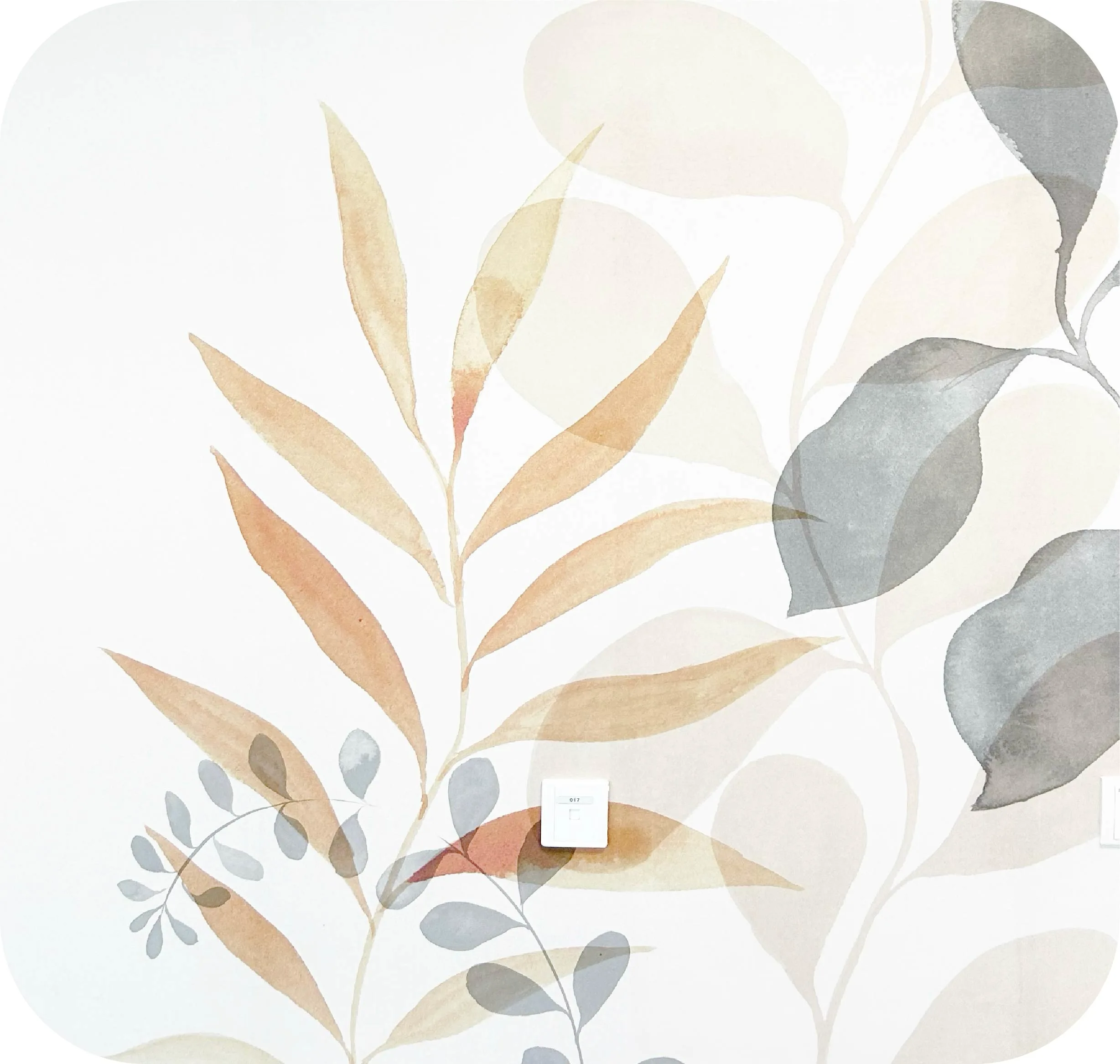 A Stunning LIving Room Makeover with Natural Mural Wallpaper